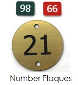 Number discs and plaques