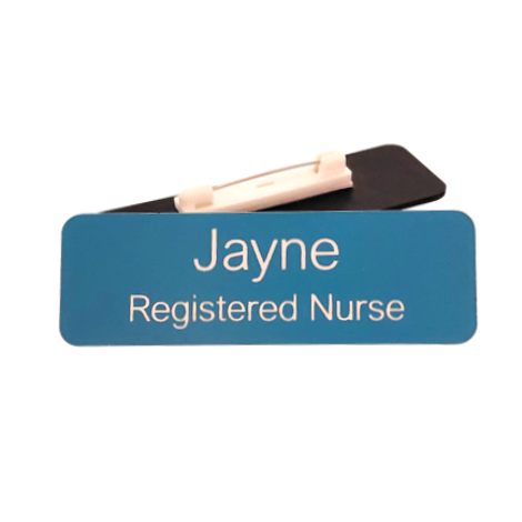 name badge 75mm x 25mm rectangle