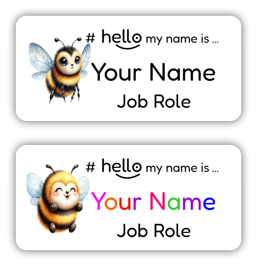 hello name badge bumble bee