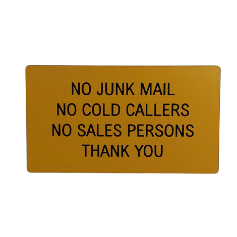 No cold caller sign