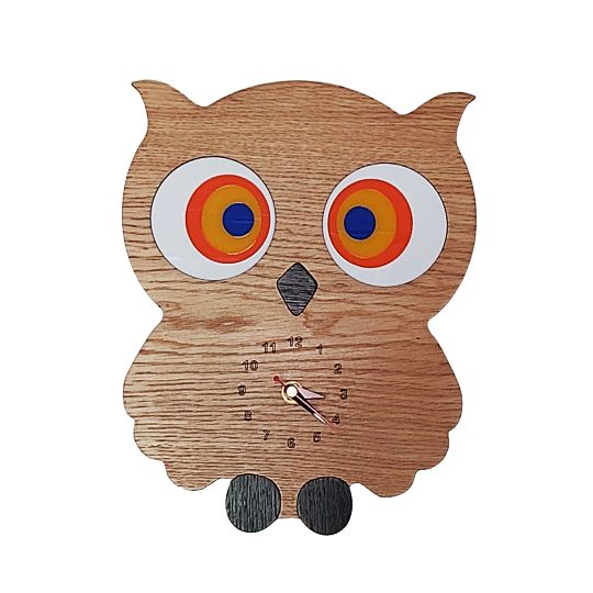 owl wooden clock