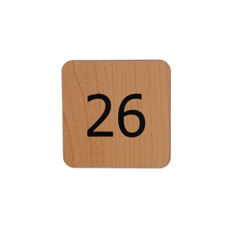 table number plaque wood effect