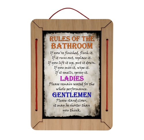 bathroom rules sign