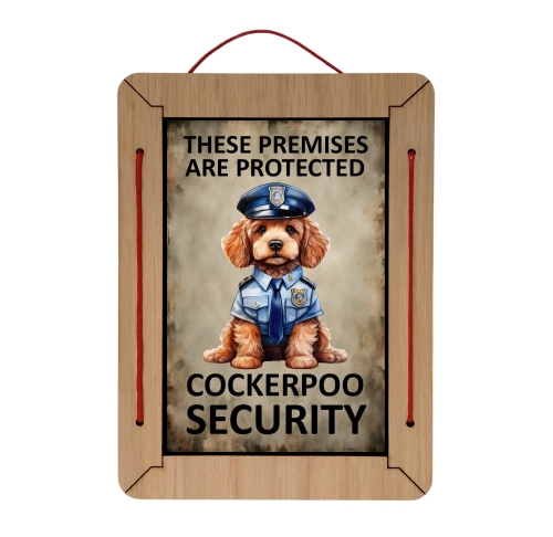 cockerpoo framed tin sign