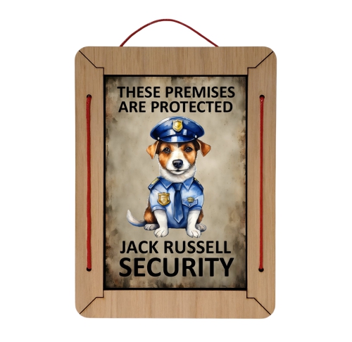 jack russell security metal sign