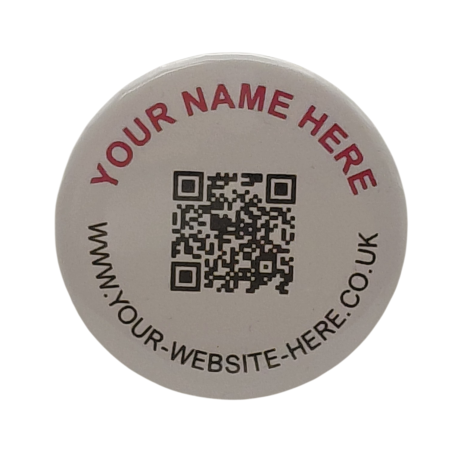QR code button pin badge